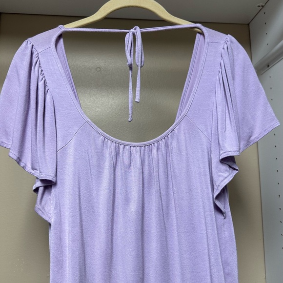 New Gap SS Luxe Flutter Sleeve Top Sz S Lavender Frost NIP - Picture 7 of 8